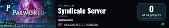 Syndicate Server live status badge