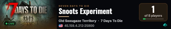 Snoots Experiment live status badge