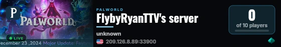 FlybyRyanTTV's server live status badge