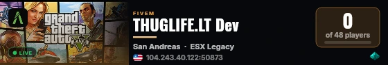 THUGLIFE.LT Dev live status badge