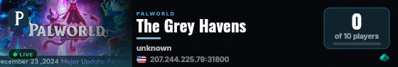 The Grey Havens live status badge