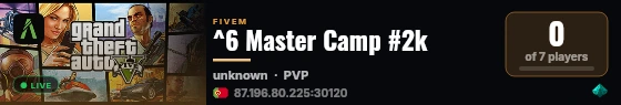 ^6 Master Camp #2k live status badge
