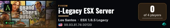 i-Legacy ESX Server live status badge