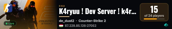 K4ryuu ! Dev Server ! k4ryuu.com #2 live status badge