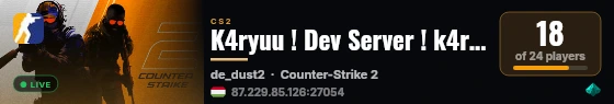 K4ryuu ! Dev Server ! k4ryuu.com #4 live status badge