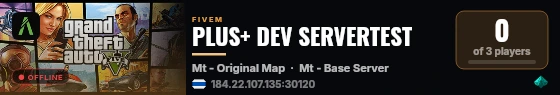 PLUS+ DEV SERVERTEST live status badge