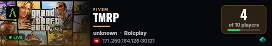 TMRP live status badge