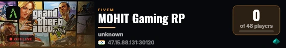 MOHIT Gaming RP live status badge