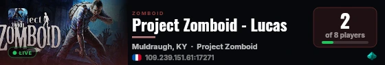 Project Zomboid - Lucas live status badge