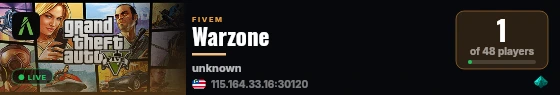 Warzone live status badge