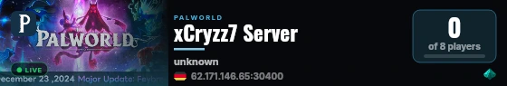 xCryzz7 Server live status badge