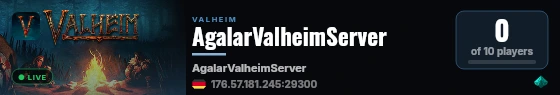 AgalarValheimServer live status badge