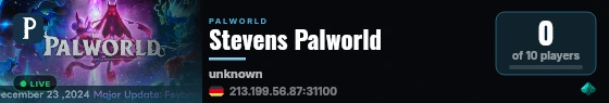 Stevens Palworld live status badge