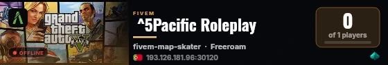  ^5Pacific Roleplay  live status badge