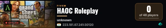 HAOC Roleplay live status badge