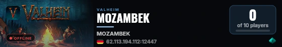MOZAMBEK live status badge