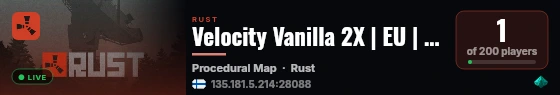 Velocity Vanilla 2X | EU | Monthly MAX 4 live status badge