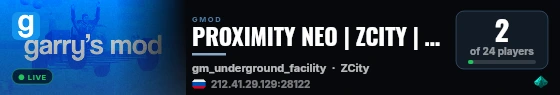 My Garry's Mod Server live status badge