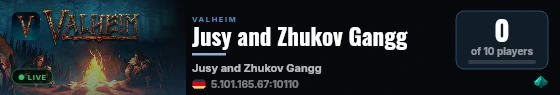 Jusy and Zhukov Gangg live status badge