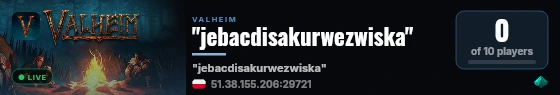 "jebacdisakurwezwiska" live status badge