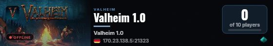 Valheim 1.0 live status badge