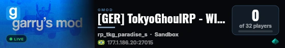My Garry's Mod Server live status badge