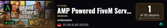 AMP Powered FiveM Server live status badge