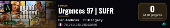 Urgences 97 | SUFR live status badge