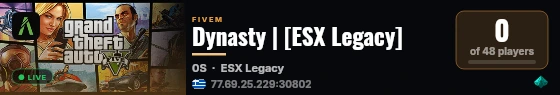 Dynasty | [ESX Legacy] live status badge