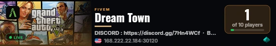 Dream Town live status badge