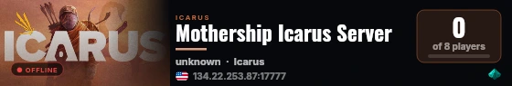 Mothership Icarus Server live status badge