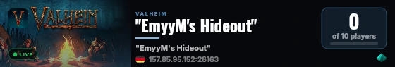 "EmyyM's Hideout" live status badge