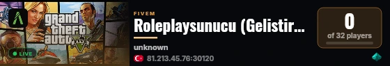 Roleplaysunucu (Gelistirme) live status badge