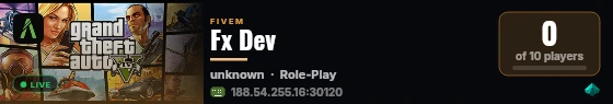 Fx Dev live status badge