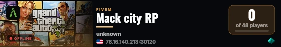 Mack city RP live status badge
