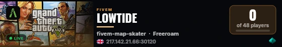 LOWTIDE live status badge