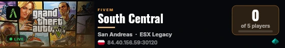 South Central live status badge