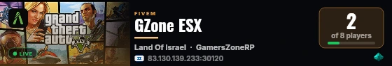 GZone ESX live status badge
