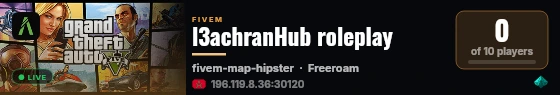 l3achranHub roleplay live status badge