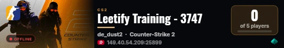 Leetify Training - 3747 live status badge