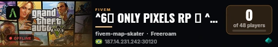 ^6🎮 ONLY PIXELS RP 🎮 ^0| ^5📺 STREAMER HUB 📺 live status badge