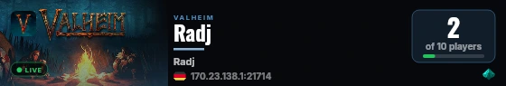 Radj live status badge