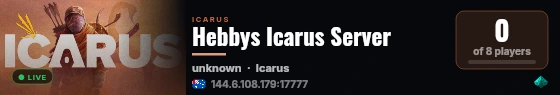 Hebbys Icarus Server live status badge