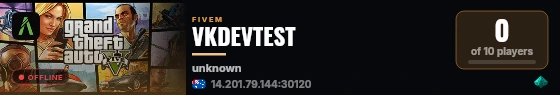 VKDEVTEST live status badge