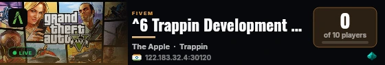 ^6 Trappin Development Server live status badge