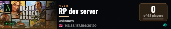 RP dev server live status badge
