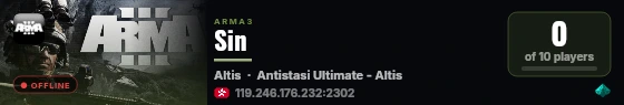 Sin live status badge