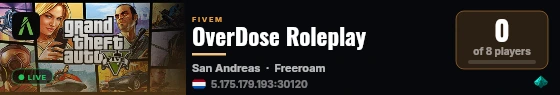 OverDose Roleplay live status badge