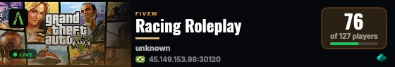 Racing Roleplay live status badge