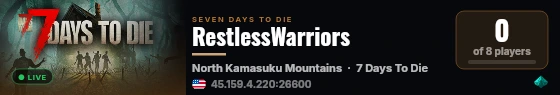 RestlessWarriors live status badge